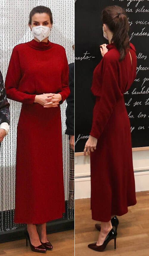 MASSIMO DUTTI (ZARA GROUP) BURGUNDY OPEN BACK DRESS ASO QUEEN LETIZIA EU36  US 4 | eBay